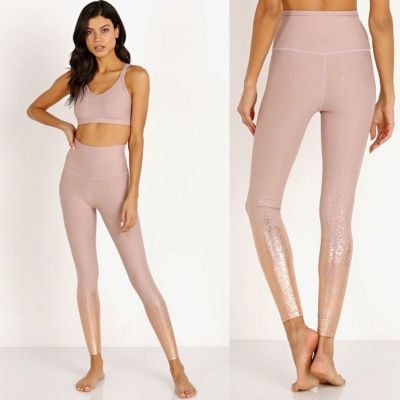 Beyond Yoga Ombré Alloy Metallic Pink and Gold Leggings size XS