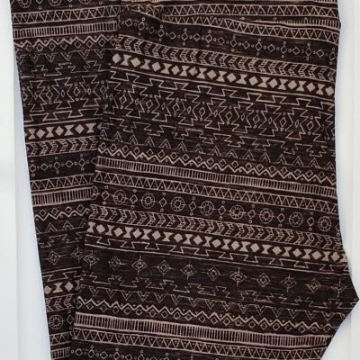 OS LuLaRoe One Size Leggings Black Gray South West Aztec Tribal Print NWT T45