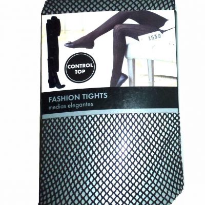 George fishnet fashion tights size 4 black control top