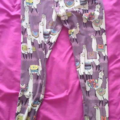 Woman LULAROE Fun Lama Leggings Adult Ankle Length Stretch Unisize