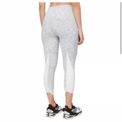 Lululemon Special Edition High Rise Roll Down Wunder Under Scallop Grey Legging