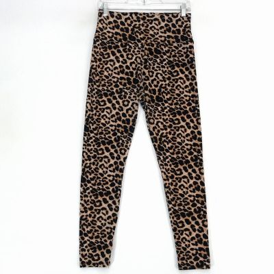 Cheetah Butter Soft Leggings Womens One Size Brown Black Animal Print 27