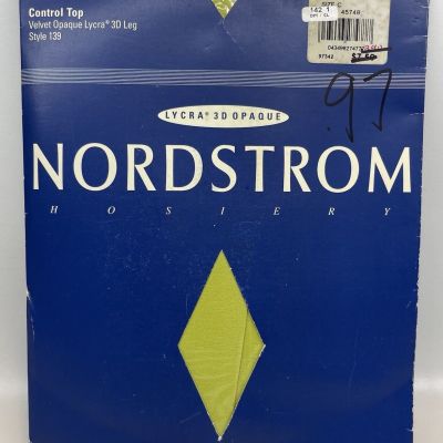 Vtg 90s Nordstrom Opaque Pantyhose Control Top Lime Green Size C NOS