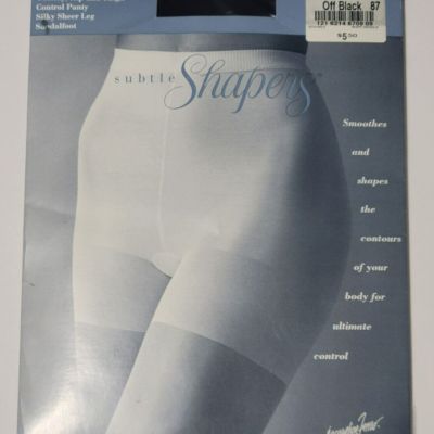 JC Penney Subtle All Over Shapers Pantyhose Off Black 87 Size Long NEW