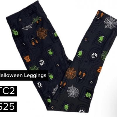 LuLaRoe Womens Leggings Skulls Witches Halloween Spiderwebs Plus 18+ TC2 NWT