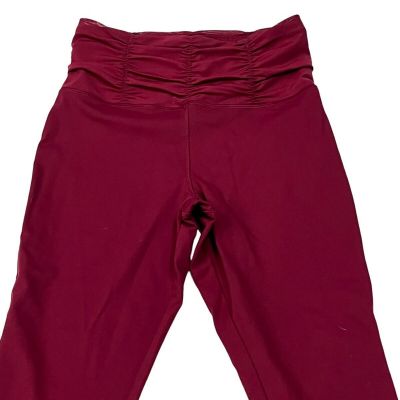 Forever 21 Leggings Maroon Nylon Spandex Blend, Elastic Waist, Women's Size S