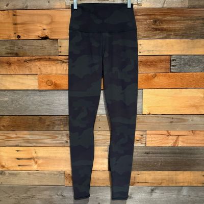 ALO Womens High Waist Vapor Leggings Camo Green Black Size S