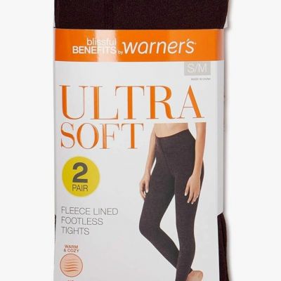 Warners Fleece Lined Footless Tights Womens Size L/XL