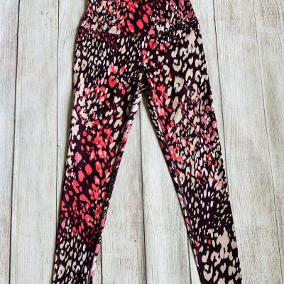 FILA Women’s Colorful Animal Print High Rise Athletic Leggings Size M