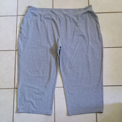 Terra & Sky Womens  Grey Soft Capri Leggings Pockets  Size 3X  (24W - 26W)