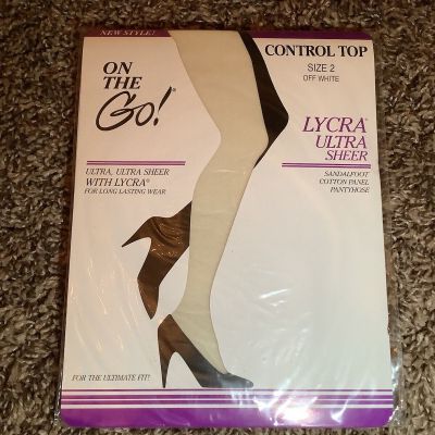 On The Go! ultra ultra sheer control top pantyhose, color off white, size: 2