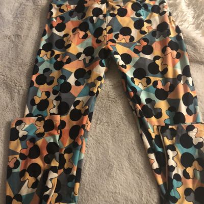 LuLaRoe OS Leggings Pants Pajamas Waist 24” Inseam 25” New Comfort Minnie Mouse