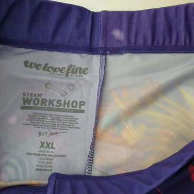 WeLoveFine Dota 2 Watercolor Hero Leggings Allover Print Women Size 2XL Purple