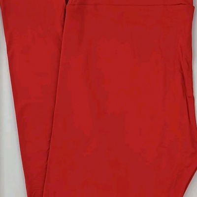 Lularoe leggings solid red.  OS