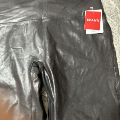 SPANX Black Faux Leather Leggings. Size 2X. Never Been Worn.