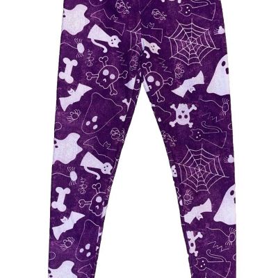 Lularoe Purple White Halloween Legging OS NWOT