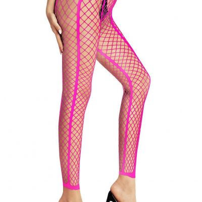 LUCKELF Women's Sexy Stripe Fishnet Tights Footless Stockings High Waist Fish...