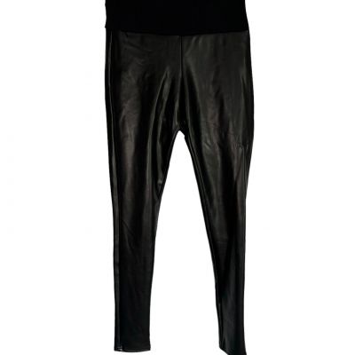 Spanx Assets Leggings Black Small All Over Faux Leather Legging.