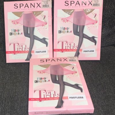 Spanx Assets Haute Contour Fabulous Footless Tights Women Plus Size 7 set of 3