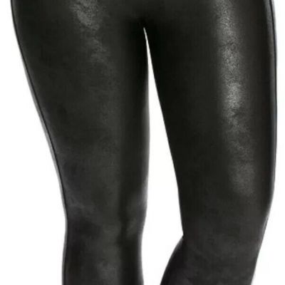 SPANX Faux Leather Shiny LEGGINGS #2437P-BLACK-Size 2X