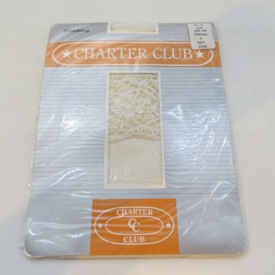 Charter Club Stocking CL-10 8578 Lace Top Size C Ivory