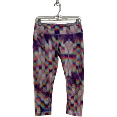 Zella Purple Multi Crop Leggings Sz M