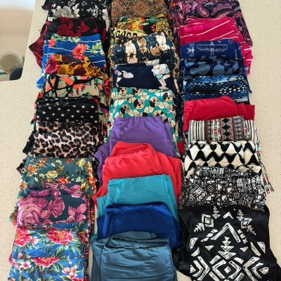 Lot Of 36 Lularoe Leggings Tall And Curvy T&C Multicolor Disney American Floral