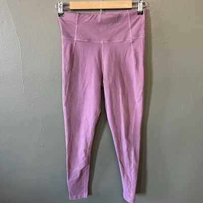 Pact Womens Purple Cropped Leggings Organic Cotton Size Medium