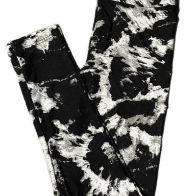 LuLaRoe Womens Leggings Size TC2 Black White Gray Tie Dye Acid Wash Plus 18+ NWT