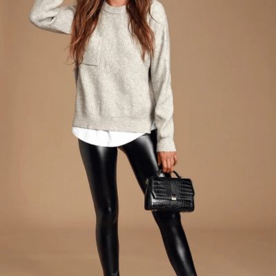 Lulus black faux leather legging