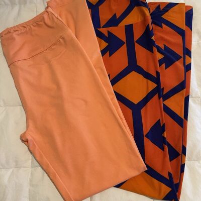 Women’s One Size Lularoe Leggings Lot Of 2 Multi Color NWOT