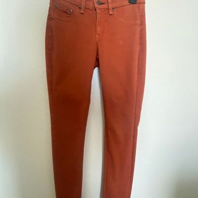 RAG & BONE JEANS THE SKINNY IN Orange COLOR PFD SZ 25 STRETCH LEGGING