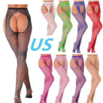 US Womens See-through Fishnet Pantyhose Tights Hollow Out Thigh High Stockings