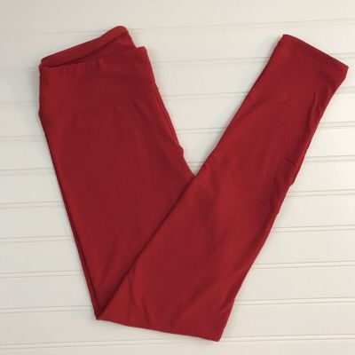 NWT LulaRoe Solid Red OS Leggings One Size New LLR