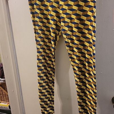 Lularoe Blue And Yellow Leggings Size TC