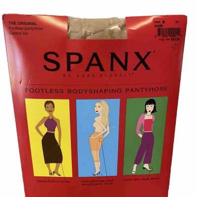 Spanx Footless Bodyshaping Pantyhose Control Top Size B NUDE Invisible New