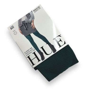 NWT Women's Hue Classic Rib Tights w/ Control Top Size 1 Bottle Green 1 Pair