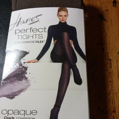 Hanes HST003 Women's Perfect Comfort Flex Opaque Tights Coffee Size Medium