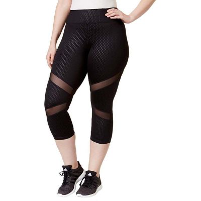 allbrand365 designer Womens Activewear Plus Size Fitness Workout Capri Legging,S