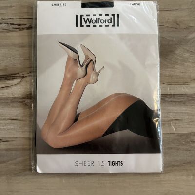 Wolford Sheer 15 Tights Black Sz L NWT 18318