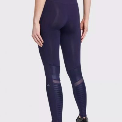 Alo Yoga Navy Blue Moto Leggings Size XS Athletic Work Out