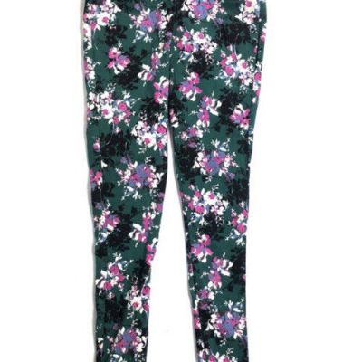 Torrid Leggings Full Length Green Floral Print Casual Size 00