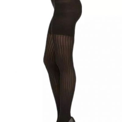 Spanx Star Power Tights Size F Black Ribbed Slimming Tummy Control Comfort