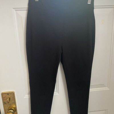 Chicos Black Ponte Knit Leggings Size 0 Cropped EUC