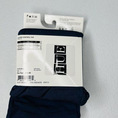 HUE Apollo Blue Luster Control Top Tights Womens Size 1 ~ 3 Pair New