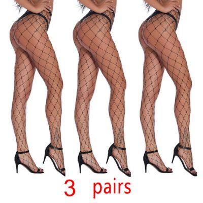 Romantic 3 PACKS woman fashion hot stocking Elastic Sexy hole Fishnet Pantyhose
