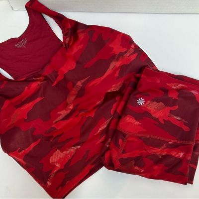 Athleta Supersonic Red Camo Ultimate Printed Crop Top & Elation 7/8 Tight XS/S