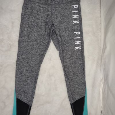 PINK VS Ultimate Women's Black, Grey & Turquoise Leggings Size Medium