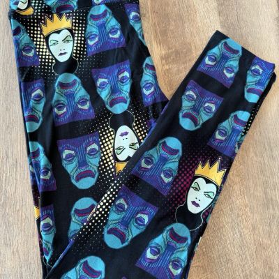 DISNEY VILLAINS Tall&Curvy Lularoe LEGGINGS EVIL QUEEN MIRROR MASK SnowWhite HTF