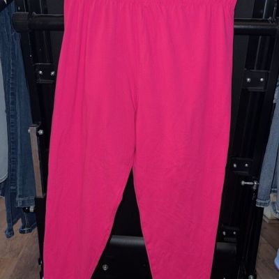 Sweetlegs Plus Size Hot Pink Cropped Leggings Plus2 Fits 24-26